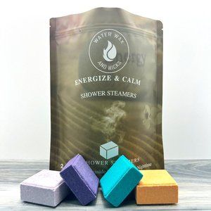 Energize & Calm shower steamers by Water Wax & Wicks